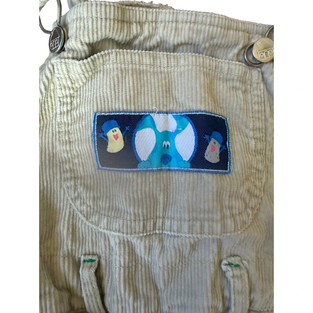 Vintage Blue's Clues Corduroy‎ Overalls Set Toddler Size 4 Nickelodeon Y2K